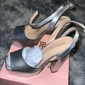 Fashion Nova Silver Platform Heels
